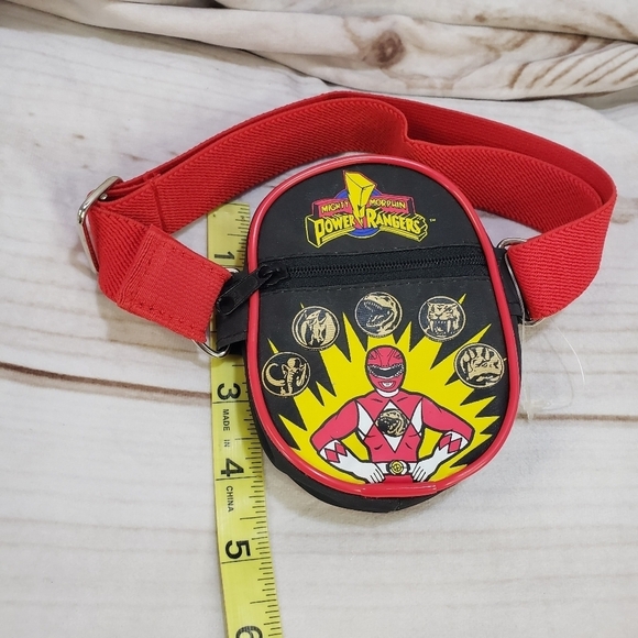 Vintage Mighty Morphin Power Rangers Red Coin Purse Belt Bag Child Size 1994 - Picture 7 of 8